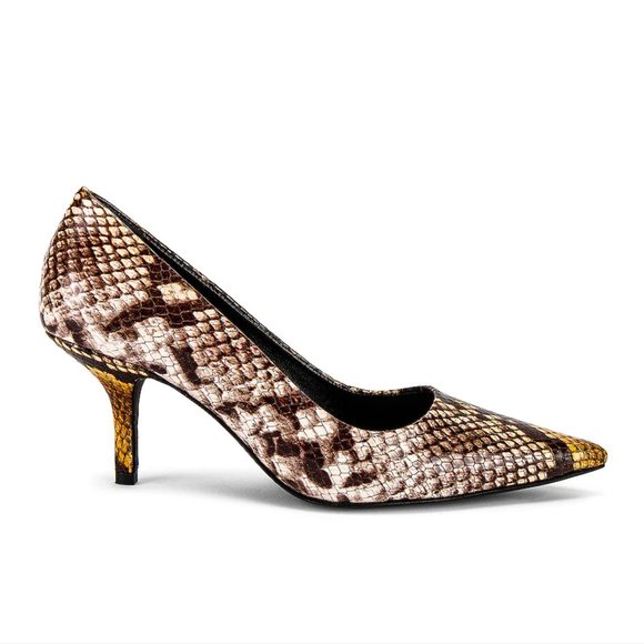 ANINE BING Devon Pumps  Leather Python Snakeskin Heels 37 New Box - Picture 2 of 12